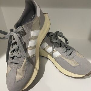 Adidas Retropy Gray/Taupe and White Sneakers